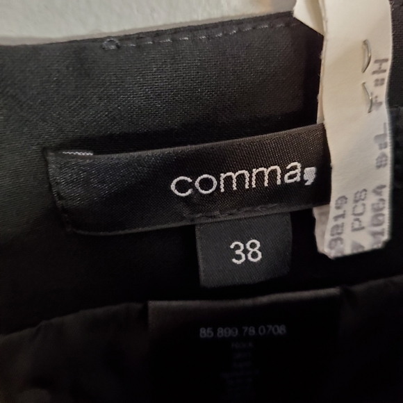 Comma womens skirt 8 black lined aline knee length layer zipper - Picture 5 of 5